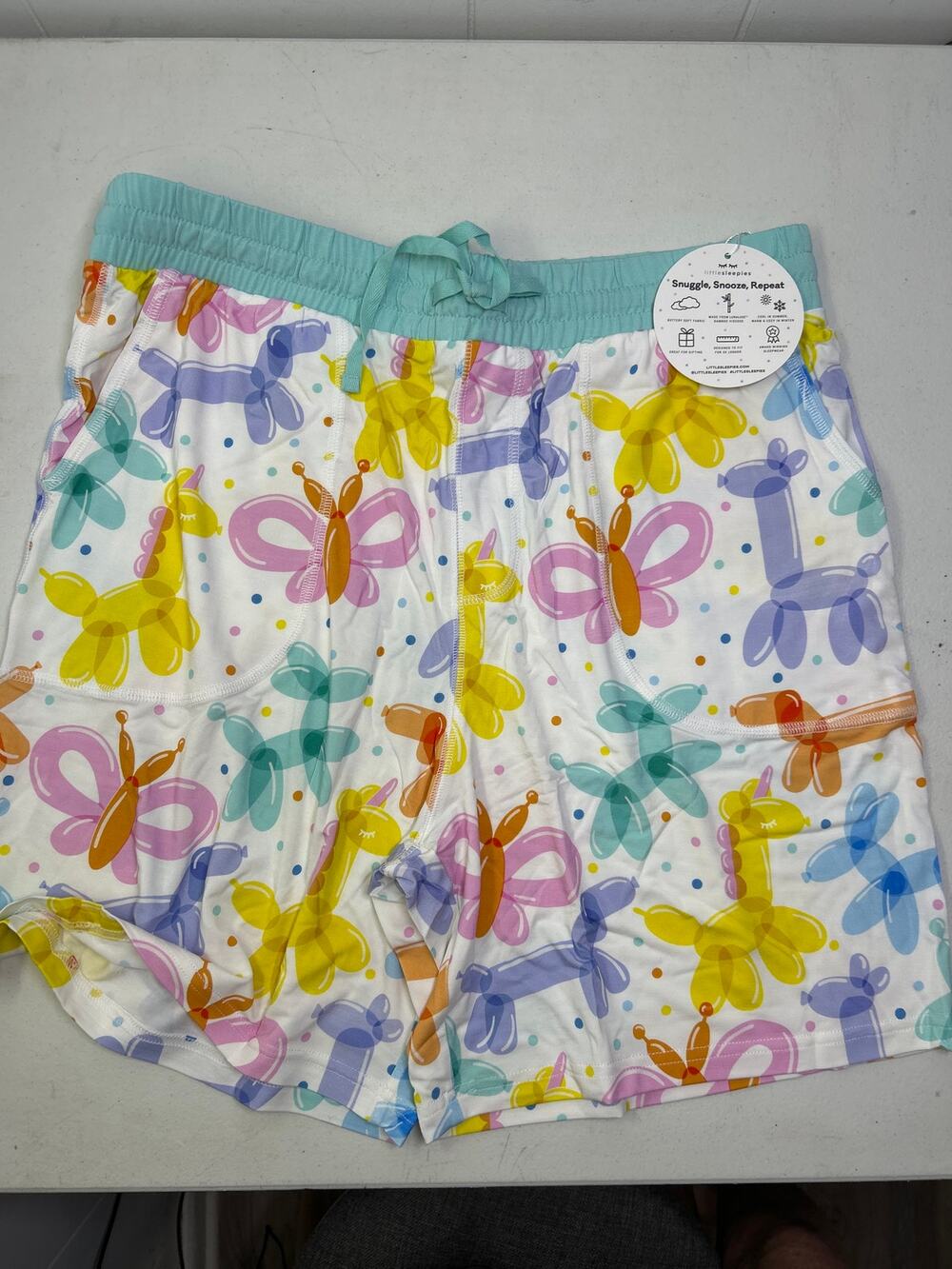 Little Sleepies men’s size large balloon animal pajama shorts. NWT.